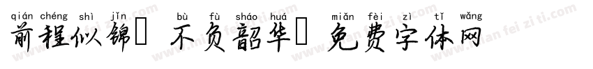 前程似锦 不负韶华字体转换